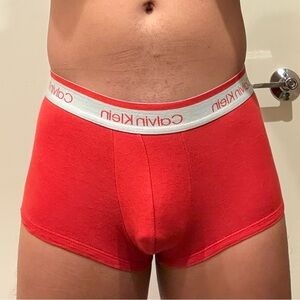 New Calvin Klein Low Rise Red Boxer Briefs Trunks